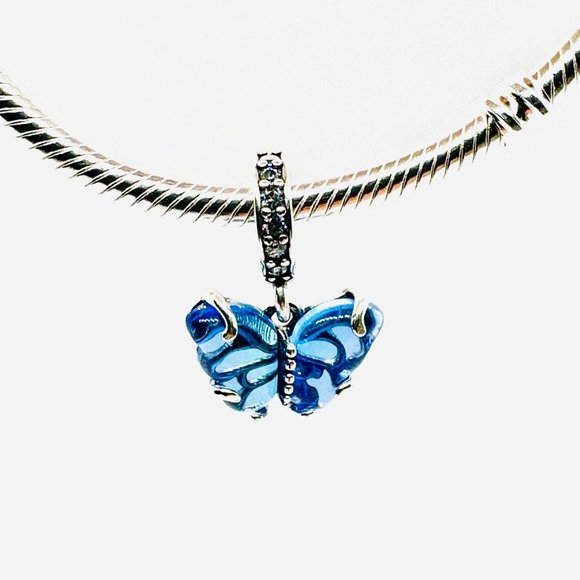 NEW authentic Blue Murano Glass Butterfly Dangle Charm 792698C01 - Picture 5 of 5